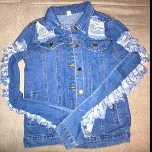 Women’s distressed denim jacket Size S-M